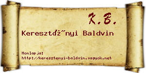 Keresztényi Baldvin névjegykártya